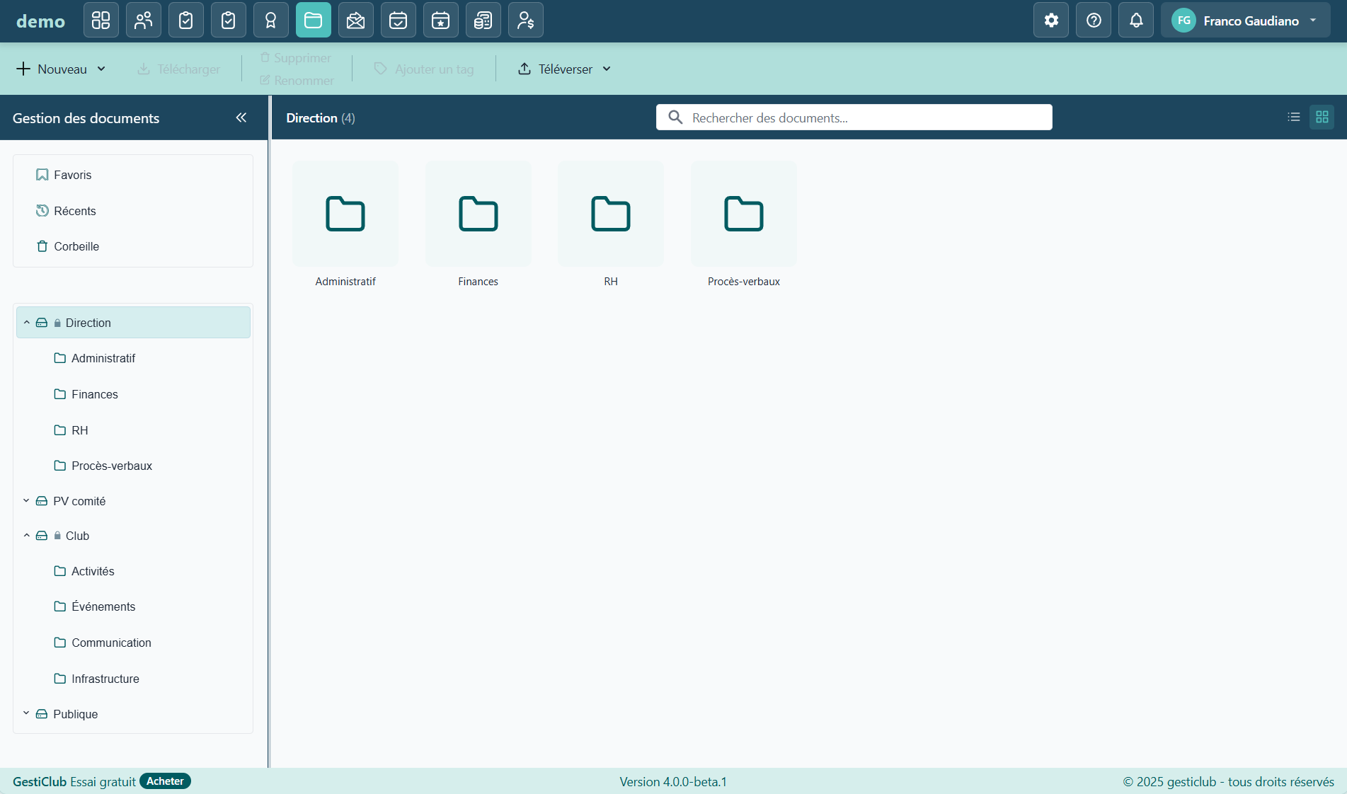 Module Documents (GED) dans GestiClub V4